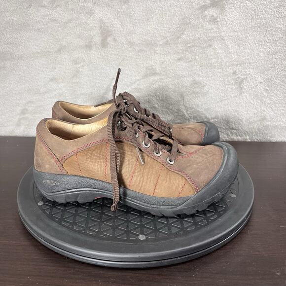 Keen Women's Size 5.5 Presidio Brown Leather Casual Cascade Lace Up Shoes - Picture 1 of 10